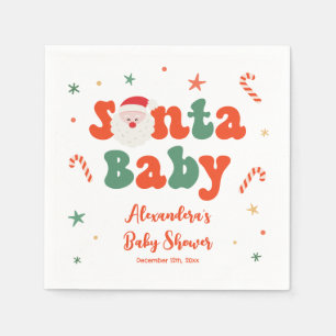 Weihnachts-Baby-Babydusche Serviette