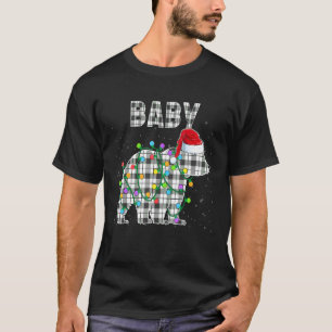 Weihnachts-Baby-Bär Schwarz Weiß Kariert Xmas Pass T-Shirt