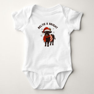 Weihnachts-Baby Beltie Farmer Belted Galloway Kuh Baby Strampler