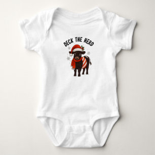 Weihnachts-Baby Beltie Farmer Belted Galloway Kuh Baby Strampler