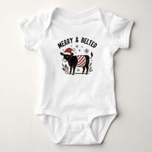 Weihnachts-Baby Beltie Farmer Belted Galloway Kuh Baby Strampler