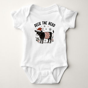 Weihnachts-Baby Beltie Farmer Belted Galloway Kuh Baby Strampler