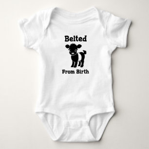 Weihnachts-Baby Beltie Farmer Belted Galloway Kuh Baby Strampler