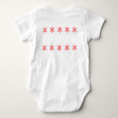 Weihnachts Baby Bodysuit mit Red Snowflake Design. Baby Strampler (Rückseite)