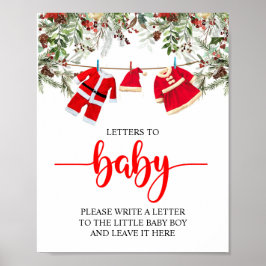 Weihnachts-Baby-Duschbriefe zum Baby-Zeichen Poster