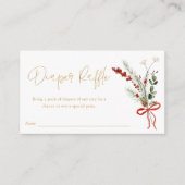 Weihnachts-Baby-Duschdusche Windeln Raffle Ticket Begleitkarte (Vorderseite)