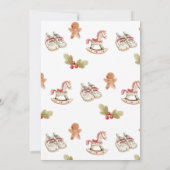 Weihnachts-Baby-Dusche elegant neutrales Gold Save The Date (Rückseite)