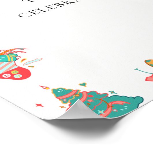 Weihnachts-Baby-Dusche Favorit-Zeichen Poster (Ecke)