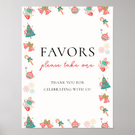 Weihnachts-Baby-Dusche Favorit-Zeichen Poster