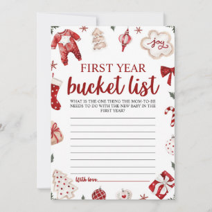 Weihnachts-Baby-Dusche im ersten Jahr Bucket List- Einladung