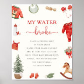 Weihnachts-Baby-Dusche Mein Wasser-Broke-Spiel-Zei Poster (Vorne)