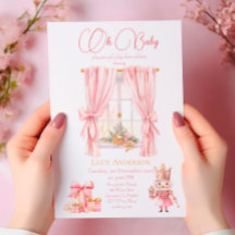 Weihnachts-Baby-Dusche: Rosa Nutcracker Wasserfarb