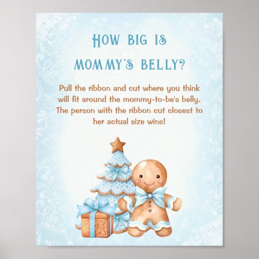 Weihnachts-Baby-Dusche wie groß ist Mama's Bauch Poster (Vorne)