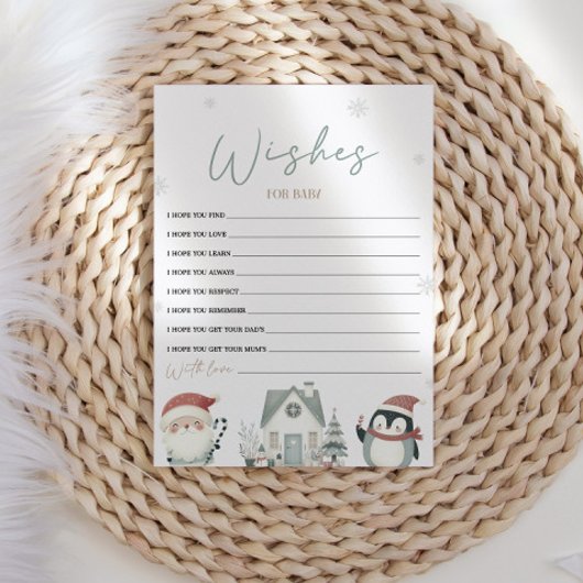 Weihnachts-Baby-Dusche wünscht Babykarte Einladung