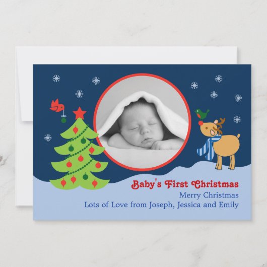 Weihnachts-Baby-Foto-Ankündigung Einladung (Vorderseite)