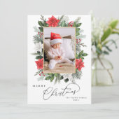 Weihnachts-Baby-Foto Frame-Weihnachtskarte Einladung (Stehend Vorderseite)
