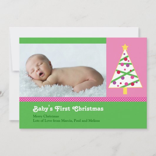 Weihnachts-Baby-Fotokarte Feiertagskarte (Vorderseite)