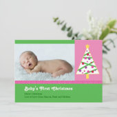 Weihnachts-Baby-Fotokarte Feiertagskarte (Stehend Vorderseite)