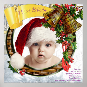Weihnachts-Baby-Fotorahmen Poster