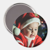 Weihnachts-Baby-Fotovorlage Runder Kühlschrank Magnet (Vorderseite/Rückseite)