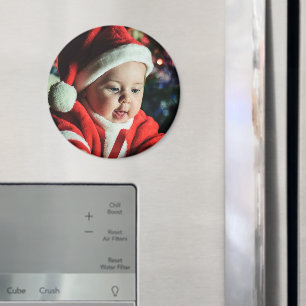 Weihnachts-Baby-Fotovorlage Runder Kühlschrank Magnet