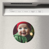 Weihnachts-Baby-Fotovorlage Runder Kühlschrank Magnet (In Situ (Geschirrspüler))