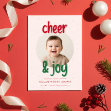 Weihnachts-Baby-Geburtsankündigung voller Freude u