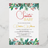 Weihnachts-Baby-Gender-Neutral-Baby-Dusche Folieneinladung (Vorderseite)