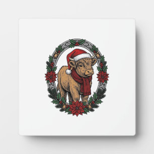 Weihnachts-Baby-Kalb Vintage-Gravur-Feiertags-Shir Fotoplatte