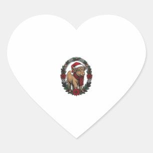Weihnachts-Baby-Kalb-Vintage-Stich-Holiday-Shir Herz-Aufkleber