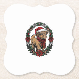 Weihnachts-Baby-Kalb-Vintage-Stich-Holiday-Shir Untersetzer