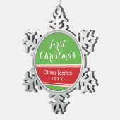 Weihnachts-Baby-Keepake-Holiday-Ornament Schneeflocken Zinn-Ornament (Rechts)