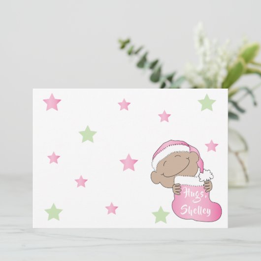 Weihnachts-Baby mit farbrosa Kapsel Einladung (Stehend Vorderseite)