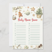 Weihnachts Baby Name Baby Shooting Game Card Einladung (Vorderseite)
