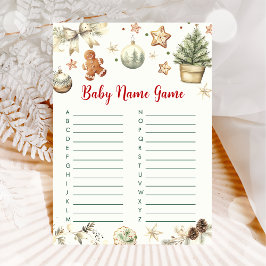 Weihnachts Baby Name Baby Shooting Game Card Einladung
