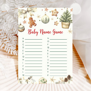 Weihnachts Baby Name Baby Shooting Game Card Einladung