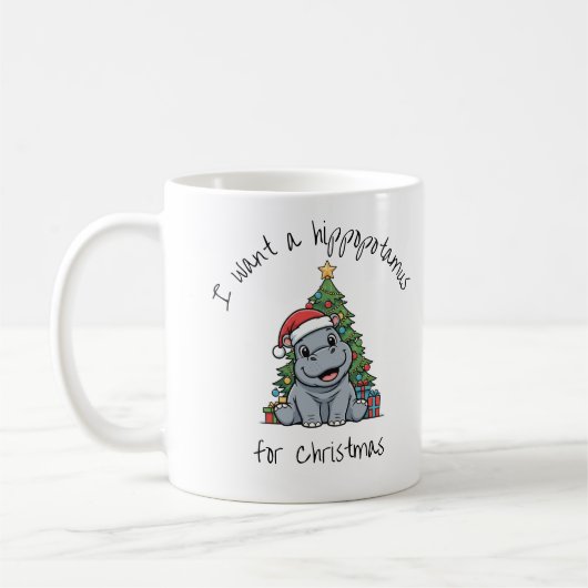 Weihnachts-Baby-Nilpferd-Tasse Kaffeetasse (Links)