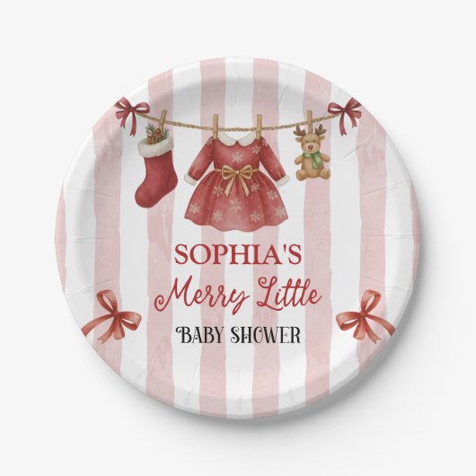 Weihnachts-Baby-Party  Pappteller (Vorderseite)