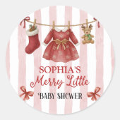 Weihnachts-Baby-Party Runder Aufkleber (Vorderseite)