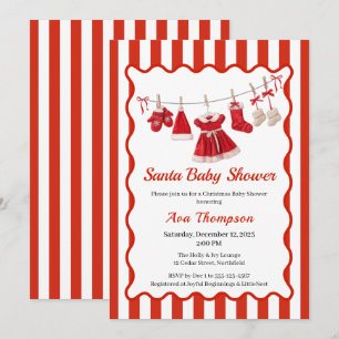 Weihnachts-Baby-Party Weihnachtsmann-Kleidung Ro Einladung