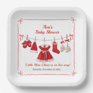 Weihnachts-Baby-Party   Weihnachtsmann-Kleidung Ro Pappteller