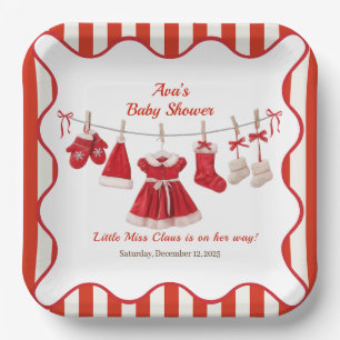 Weihnachts-Baby-Party   Weihnachtsmann-Kleidung Ro Pappteller