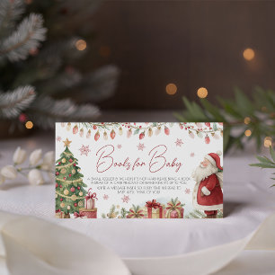 Weihnachts-Baby-Shower-Bücher-für-Baby-Karte Begleitkarte