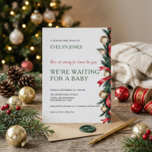 Weihnachts-Baby-Shower-Einladung - Warten auf das