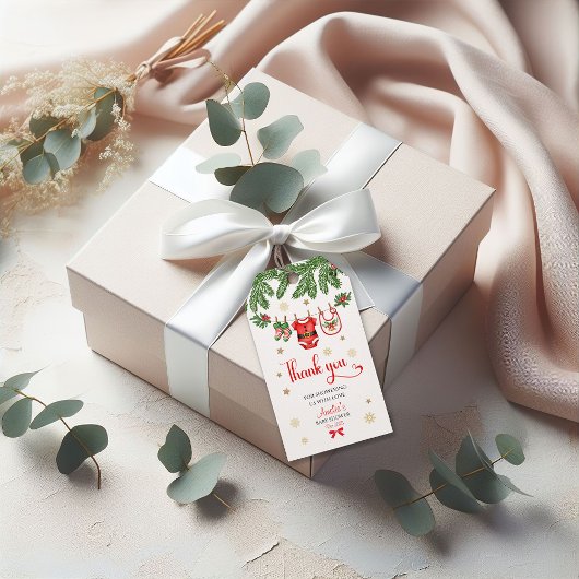 Weihnachts-Baby-Shower-Geschenk-Anhänger Santa Bab Geschenkanhänger