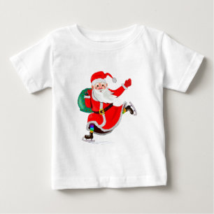 Weihnachts Baby T - Shirt Santa mit Geschenken