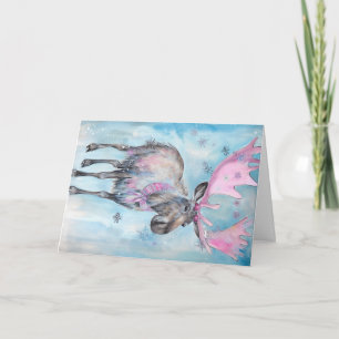 Weihnachts Baby Tiere Elche Urlaub Grußkarte Karte