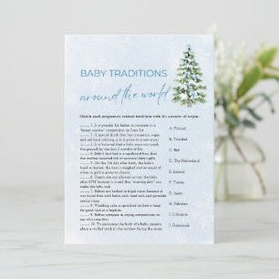 Weihnachts-Baby-Traditionen-Rätsel rund um die Wel Einladung