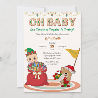 Weihnachts-Baby-Überraschungs-Einladung Einladung