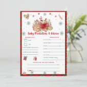 Weihnachts-Baby-Vorhersagen & Advice-Game-Karte Einladung (Stehend Vorderseite)